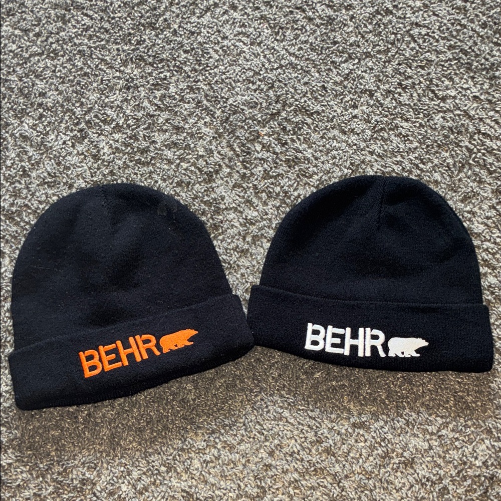 BEHR Black Knit Beanies - Logo Embroidered